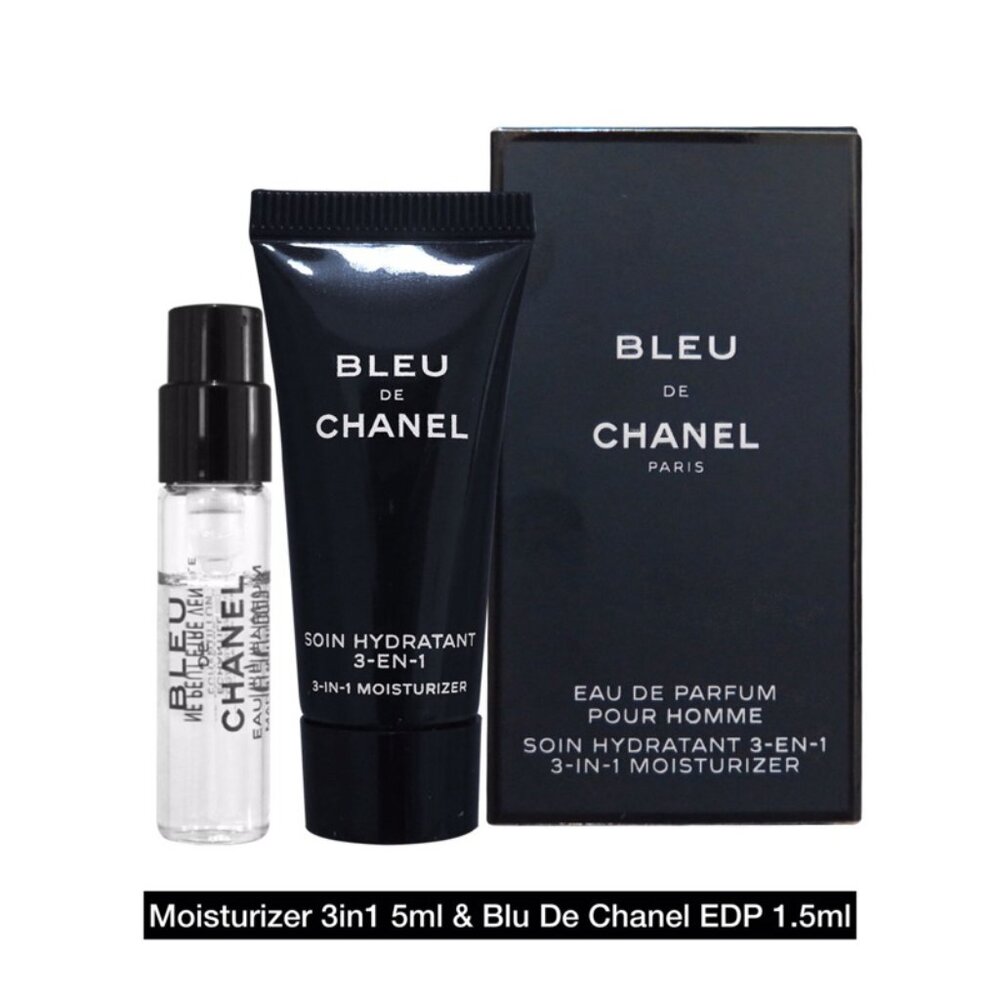 Chanel Bleu 2PC Parfum 1.5ml &  Moisturizer 5ml Set Gift Sample NIB